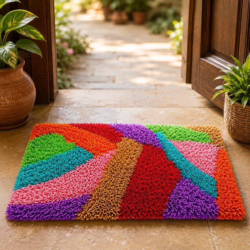 Handmade Multicolour Door Mat